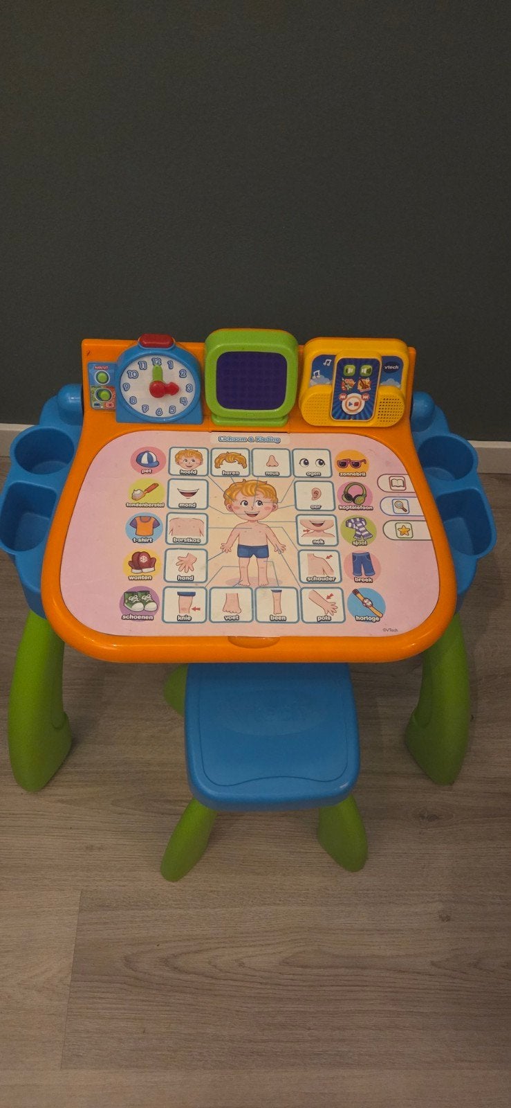 VTech Mijn Magisch Bureau met diverse speelbladen en kruk, Ophalen, Gebruikt, Taal en Lezen, Met geluid