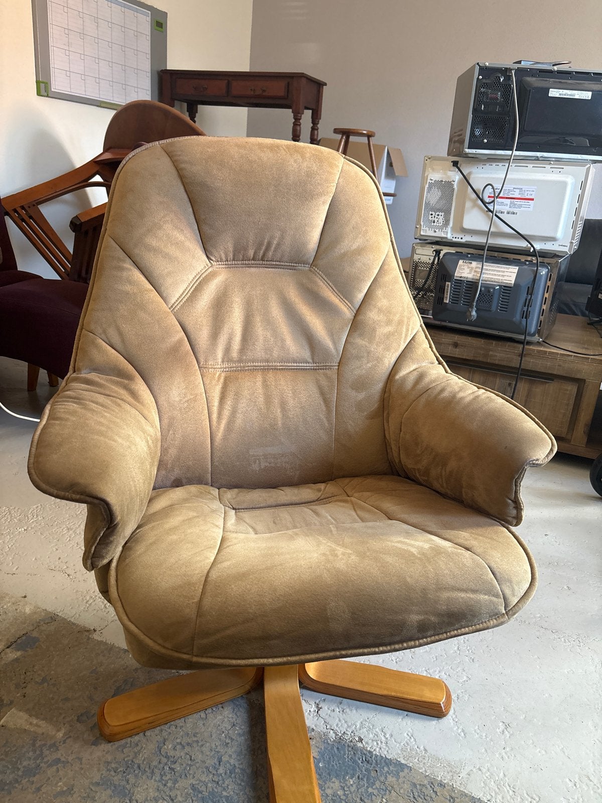 Vintage Zweedse Andersson fauteuil – draaifauteuil – retro, Huis en Inrichting, Ophalen, Zo goed als nieuw, Stof, 75 tot 100 cm