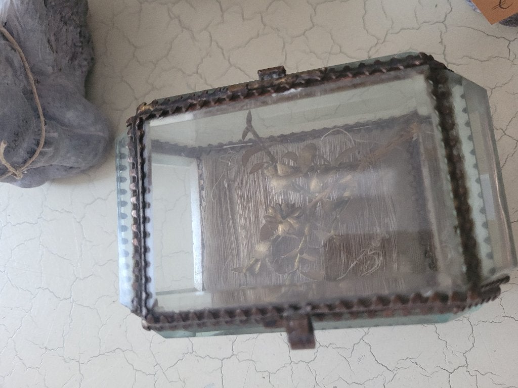 Antiek Frans bruidskistje met corsage, Antiek en Kunst, Ophalen of Verzenden