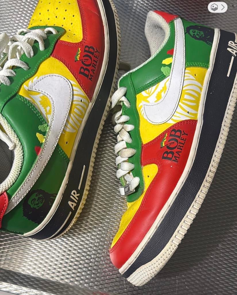 Nike Air Force 1 Bob Marley Custom Sneakers, Overige kleuren, Ophalen of Verzenden, Sneakers of Gympen, Gedragen