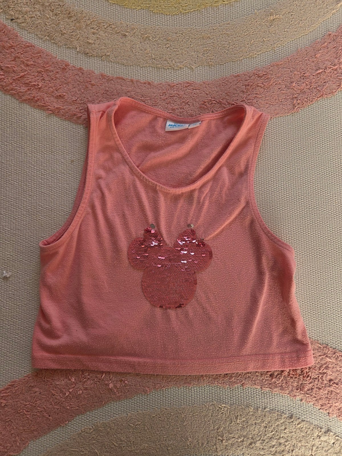 Crop top roze disney mickey mouse maat 12 maat 152 gedragen, Gebruikt, Meisje, Shirt of Longsleeve, Ophalen