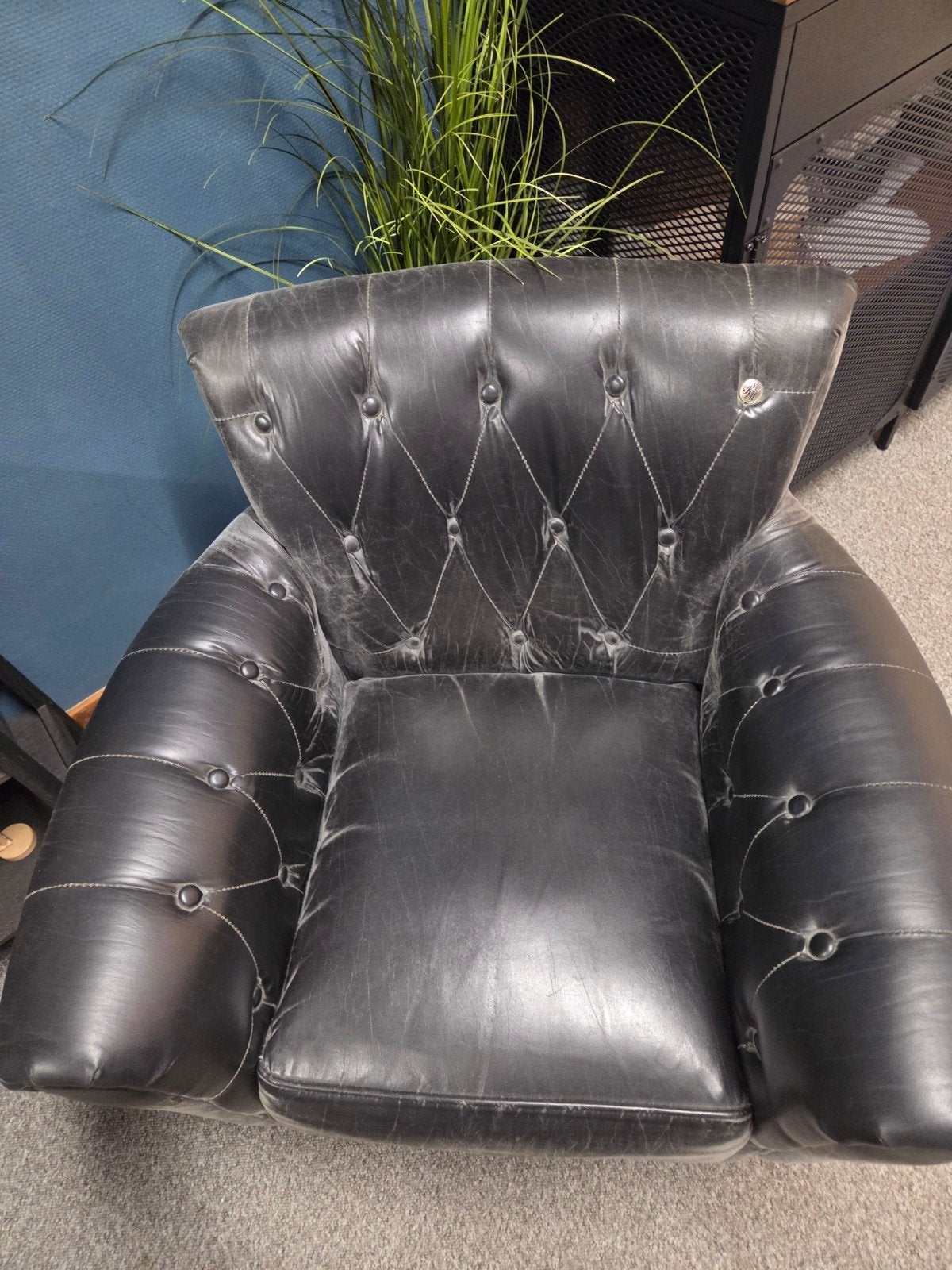 Riviera Maison fauteuil stoel - Zo goed als nieuw, Ophalen, Zo goed als nieuw, 75 tot 100 cm, Leer