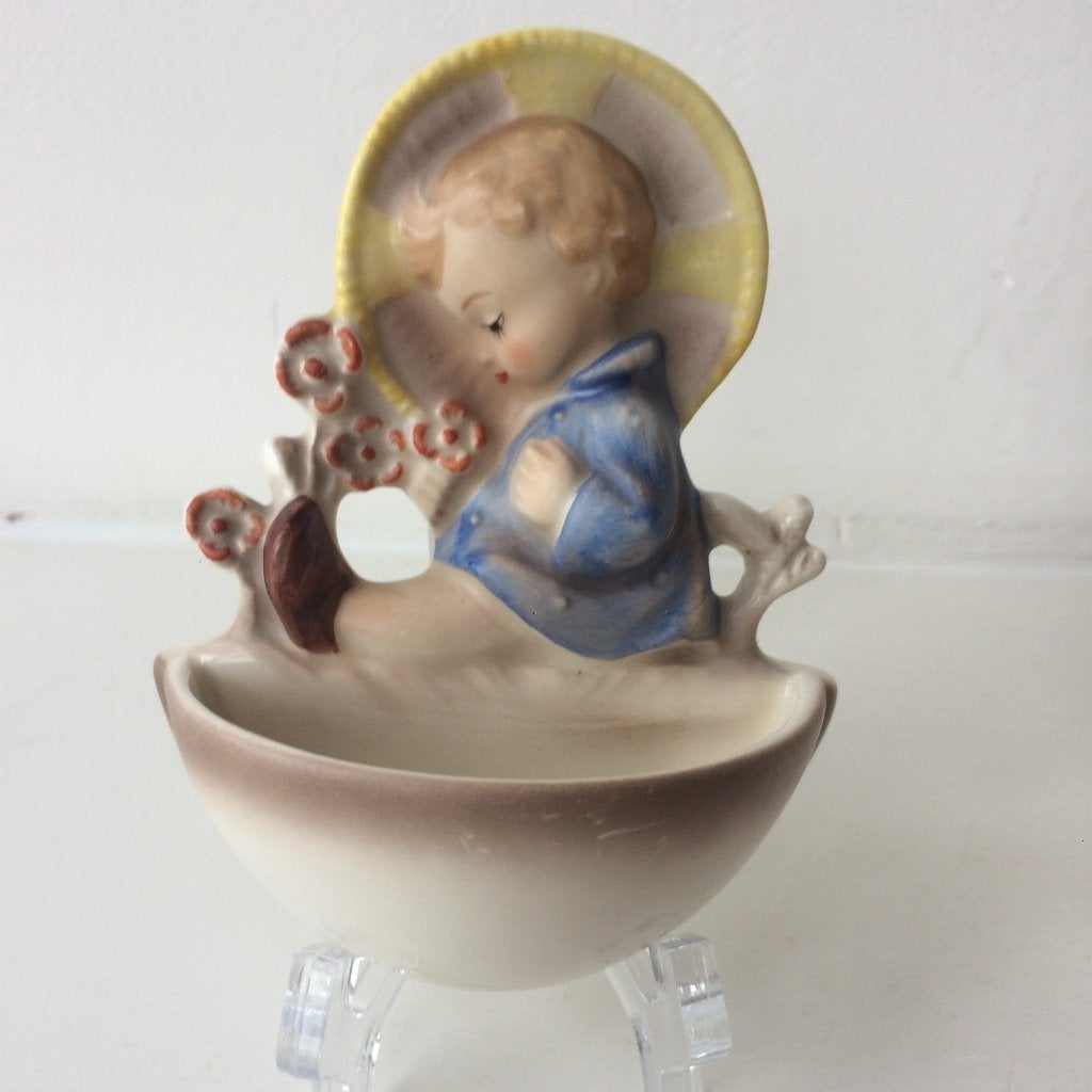 Twee Oude Hummel wijwaterbakjes, periode 1950 -1955, ook los, Ophalen of Verzenden, Gebruikt, Beeld(je), Christendom | Katholiek