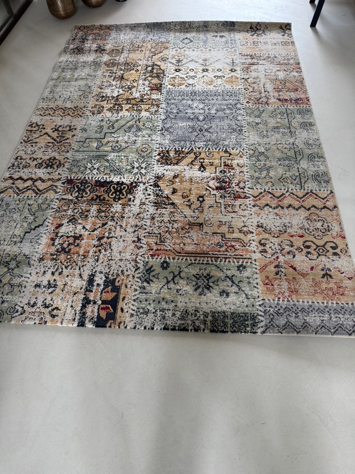 Vintage Patchwork Vloerkleed 160x230 cm, Ophalen, Beige, 150 tot 200 cm, 200 cm of meer