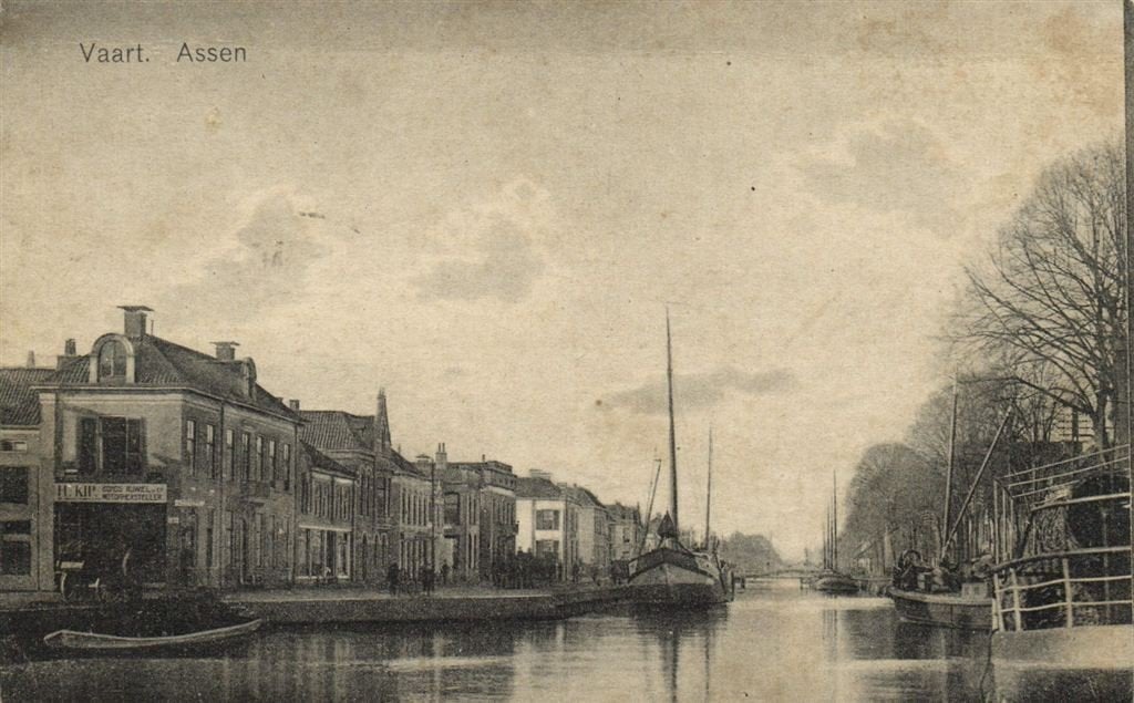 Vaart. Assen - H. Kip Rijwielen - 1922 gelopen, Verzenden, 1920 tot 1940, Gelopen, Drenthe
