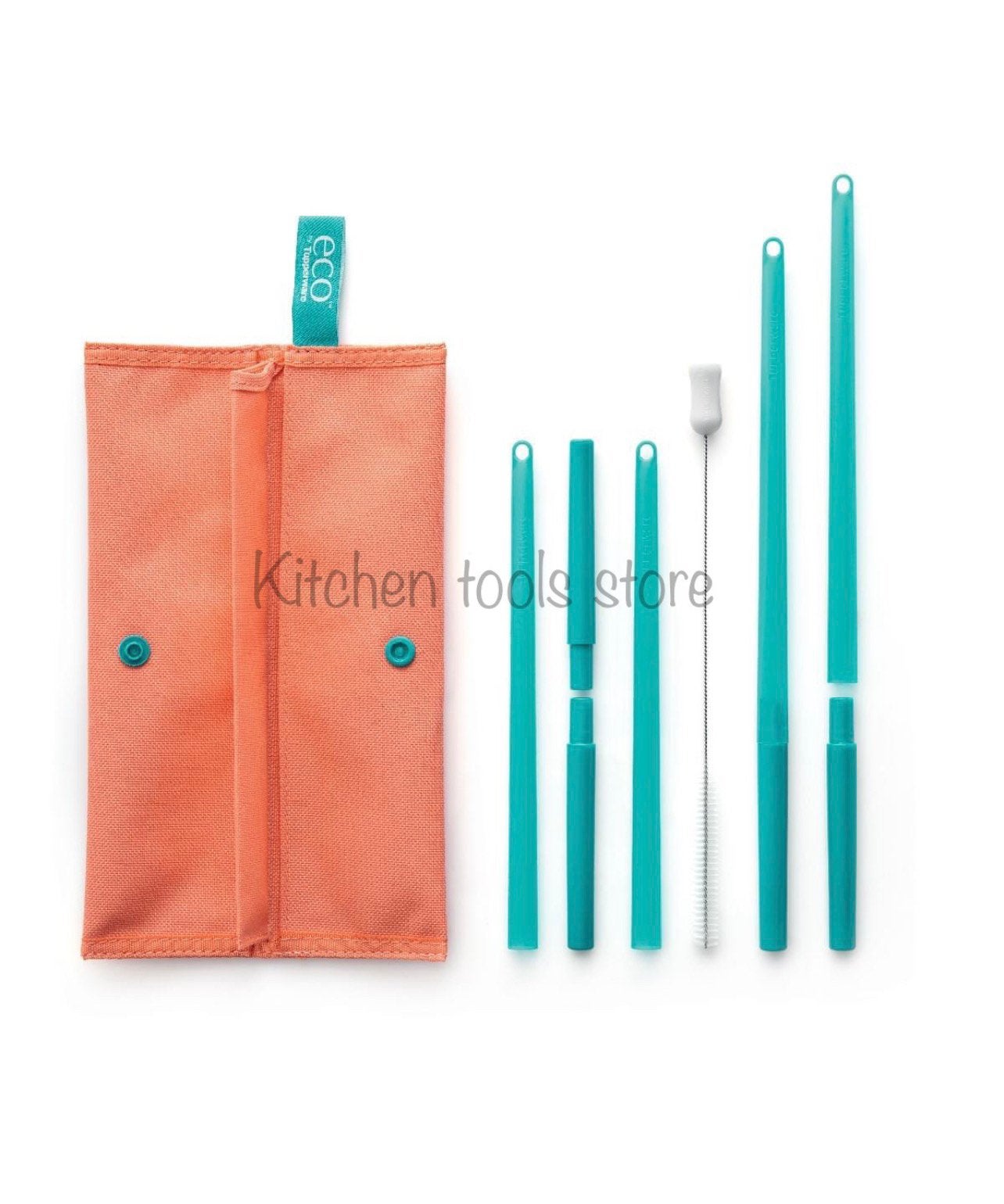 Tupperware eco rietjes set + reinigingsborstel + tasje etui, Ophalen of Verzenden, Nieuw, Overige typen