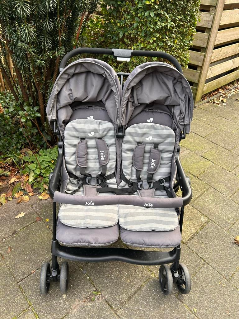 Joie Tweeling (duo) buggy Aire Twin - Dark Pewter, Kinderen en Baby's, Gebruikt, Duowagen, Ophalen, Kinderwagen