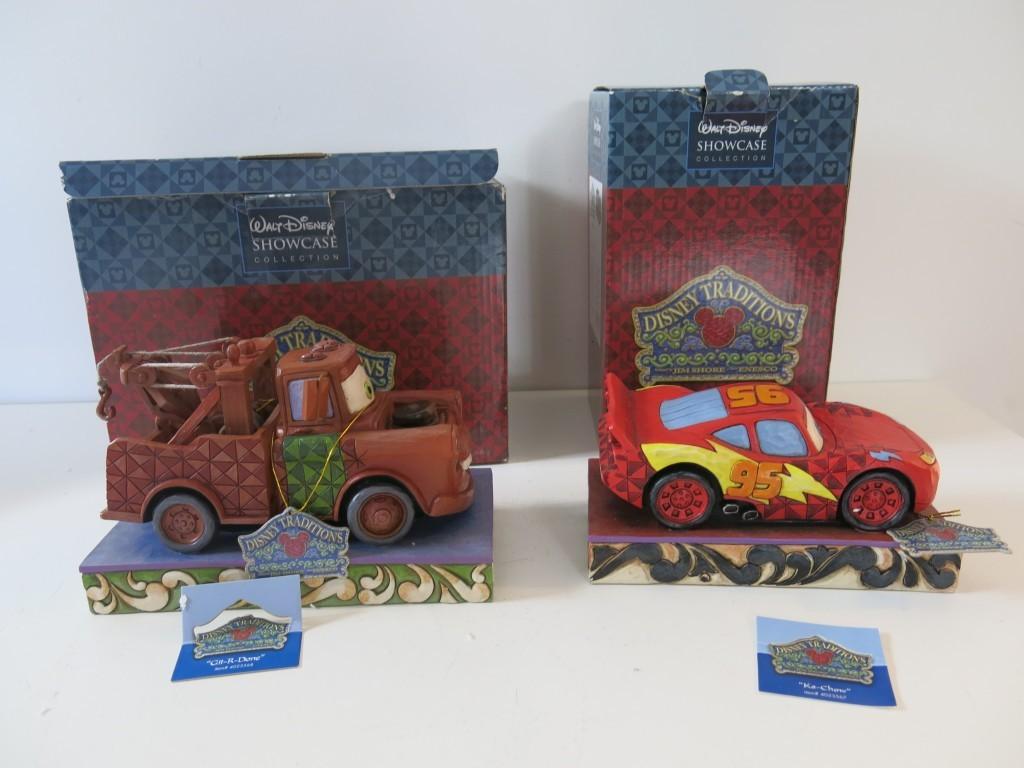 2 Disney Jim Shore  Enesco  Cars Git-R-Done en Ka-Chow, Ophalen of Verzenden, Overige figuren, Zo goed als nieuw, Beeldje of Figuurtje