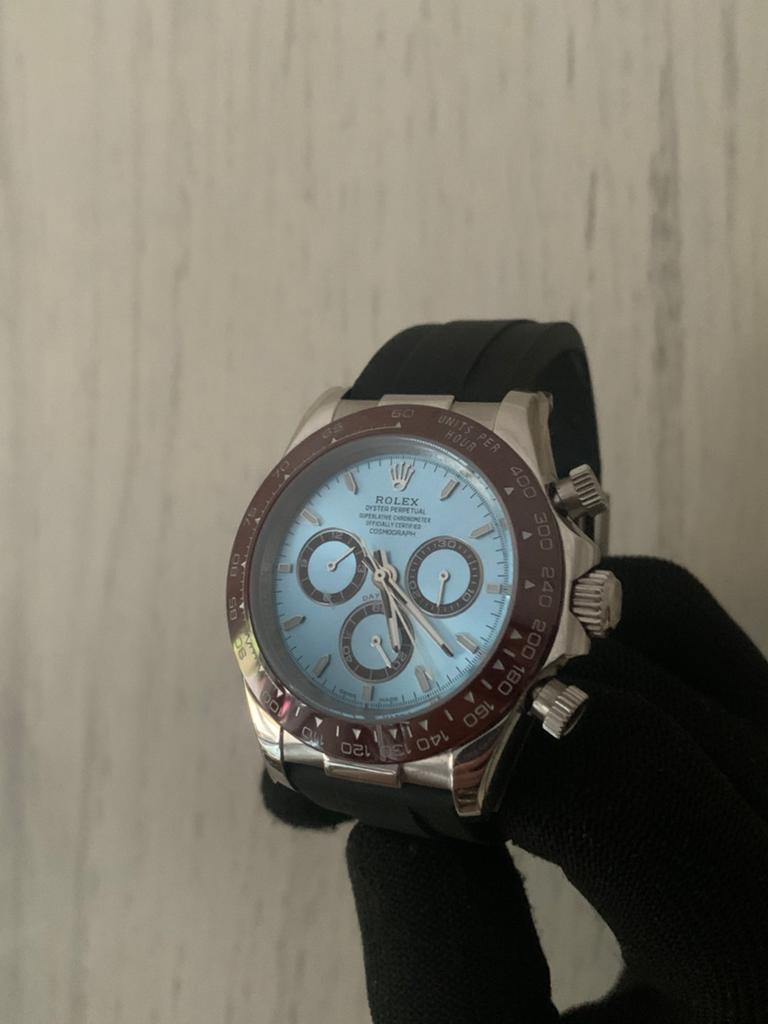 Rolex Daytona Ice Blue Platina Oyster Flex, Ophalen of Verzenden, Waterdicht, Zo goed als nieuw, Zilver