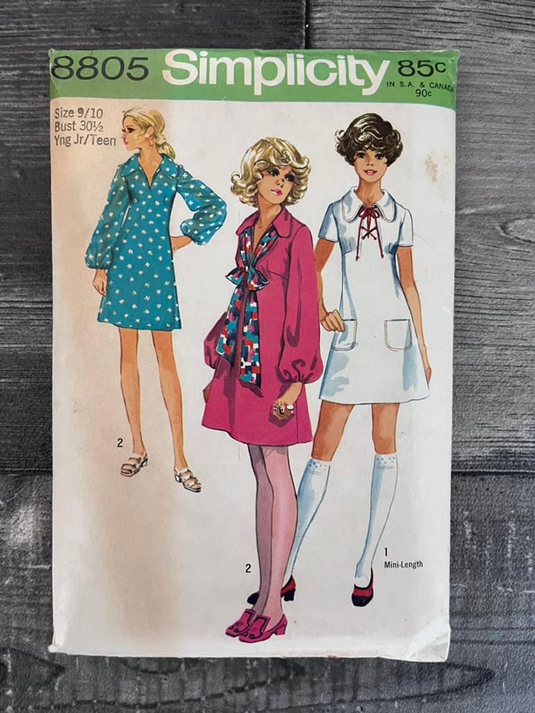 Vintage Simplicity 8805 naaipatroon 1970 junior maat 9/10, Overige merken, Kind, Ophalen of Verzenden, Overige typen