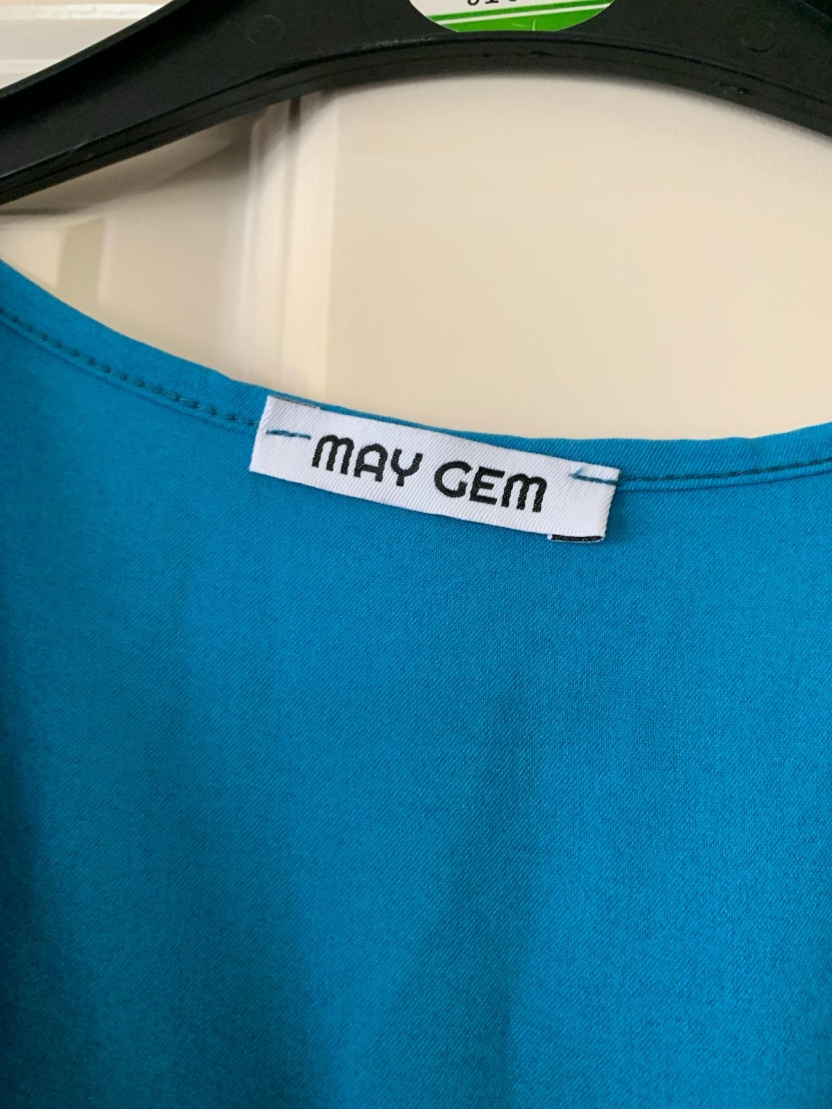 May Gem turquoise geplooide jumpsuit met strikceintuur, Kleding | Dames, Jumpsuits, Ophalen of Verzenden, Zo goed als nieuw, Maat 38/40 (M)
