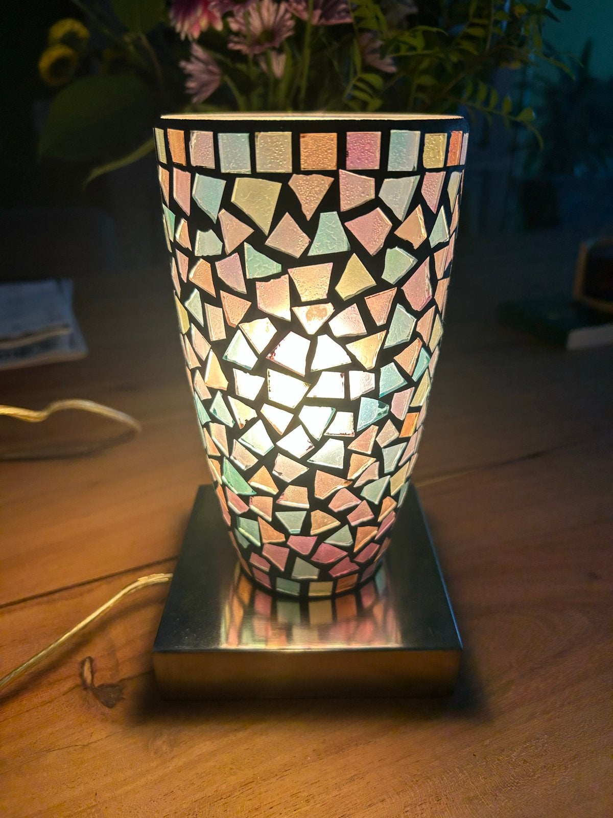 Mozaïek Tafellamp - Sfeerlicht met Kleurrijke Tegels, Ophalen, Overige merken, Meerkleurig, E14 (klein)