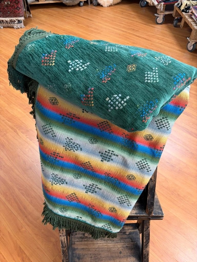 Vintage sprei Mexicaans patroon reversibel 185/125 cm, Djt@dejuistetoon.eu, Ophalen of Verzenden, Zo goed als nieuw, Mon Plaisir 19, Etten-Leur, Netherlands