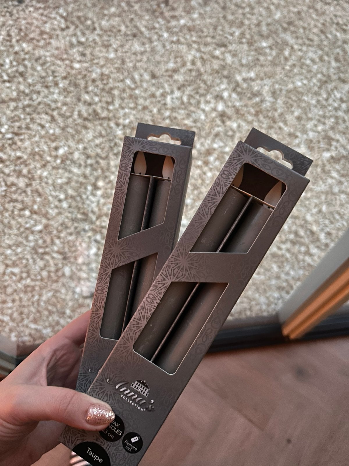4x Anna’s ledkaars met bewegende vlam taupe, Ophalen, Zo goed als nieuw, Kaars
