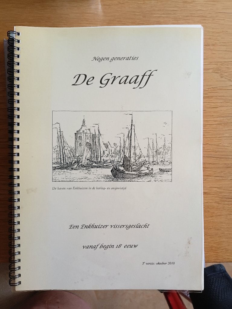 Enkhuizen Negen generaties  De Graaf-- Genealogie, Ophalen of Verzenden, 1980 tot heden, Noord-Holland