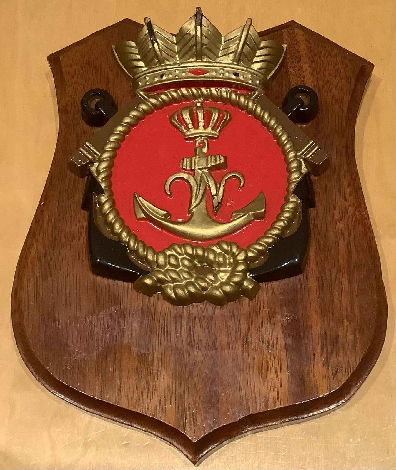 Vintage Marine Wapenschild - Koninklijke Marine, Ophalen of Verzenden