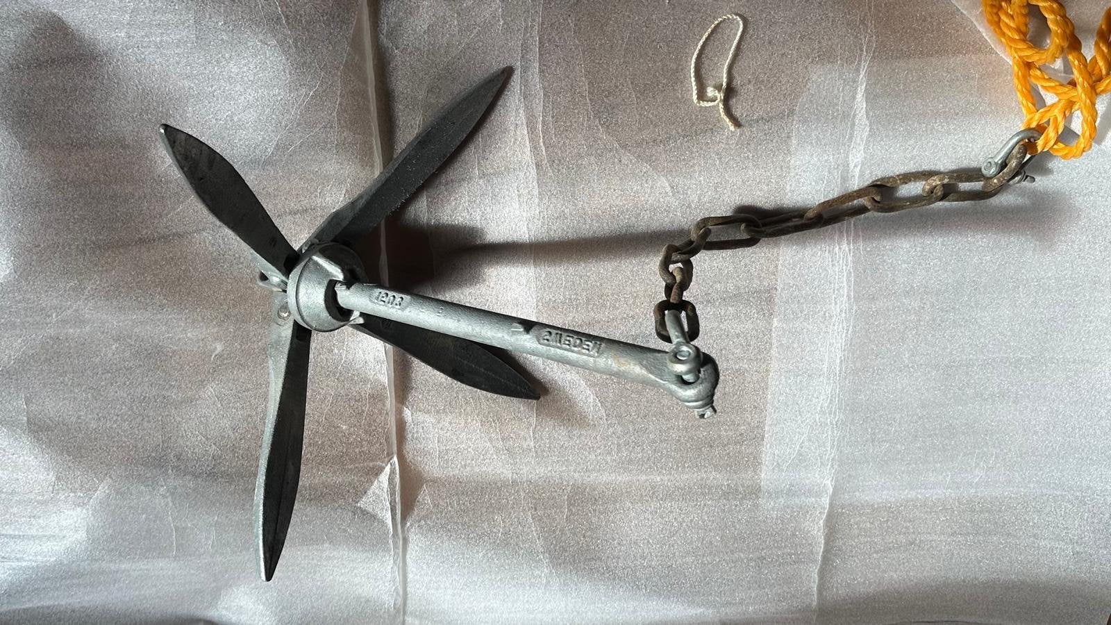 Paraplu anker met ketting en lijn, Watersport en Boten, Ophalen of Verzenden, Gebruikt, Overige typen