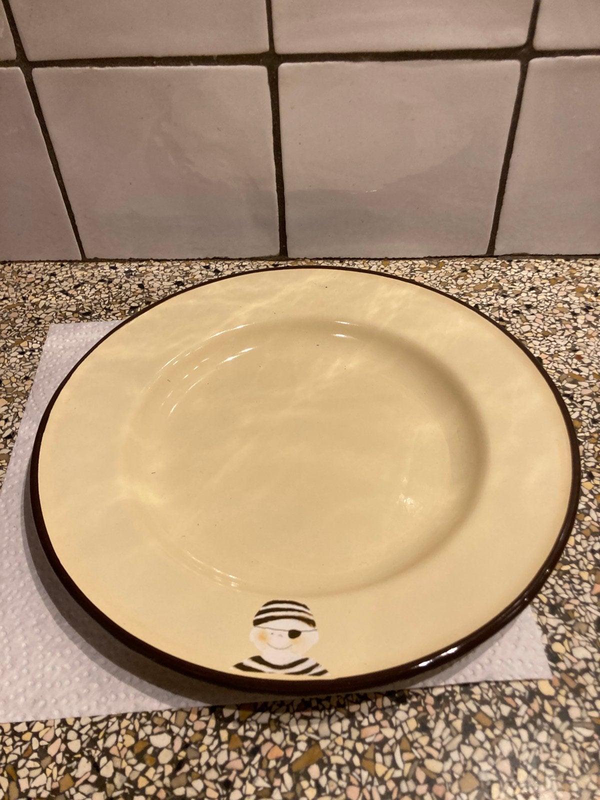 Leuk emaille bord boefje, Antiek en Kunst, Ophalen of Verzenden