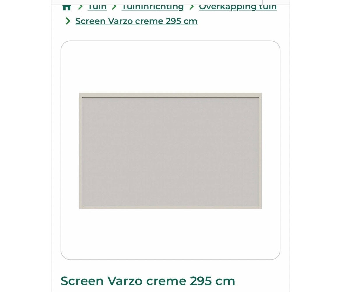 Screen Varzo crème 295 cm, Ophalen, Nieuw, 250 cm tot 450 cm, Minder dan 150 cm