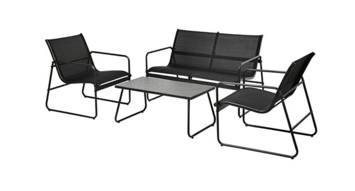 Action loungesetje, Ophalen, 4 zitplaatsen, Aluminium, Loungeset