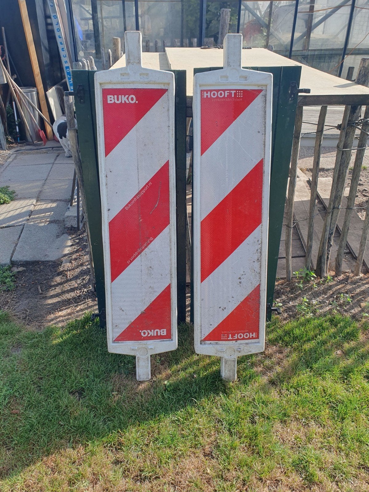 2x BUKO / HOOFT afzetpalen zonder voet, Ophalen, Gebruikt