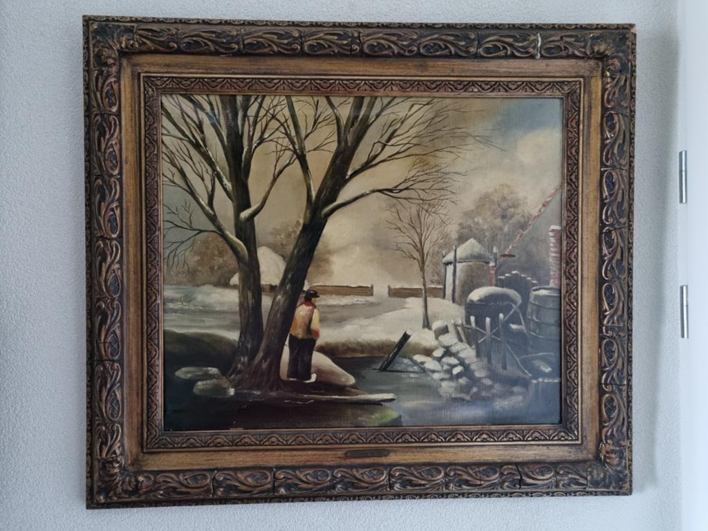 Schilderij H.J. Kruyder (1881-1935) - Winterlandschap, Ophalen of Verzenden