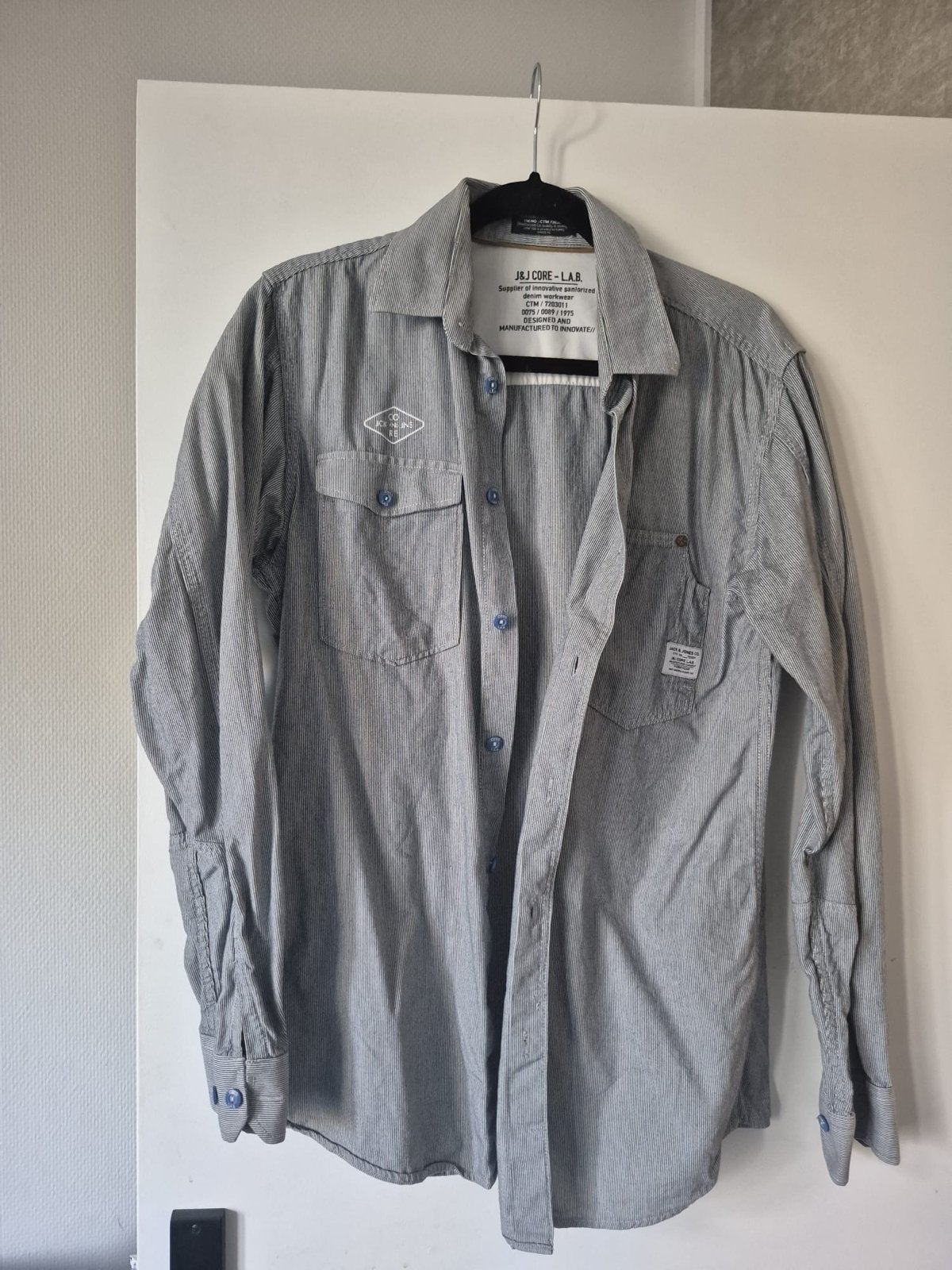 Jack & Jones Core Workwear overhemd maat M, Kleding | Heren, Overhemden, Ophalen of Verzenden, Zo goed als nieuw, Grijs, Halswijdte 39/40 (M)