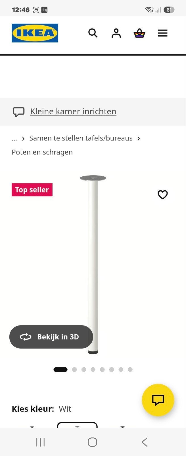 tafelpoten Ikea (4), Ophalen, 50 tot 100 cm, Rond, Nieuw
