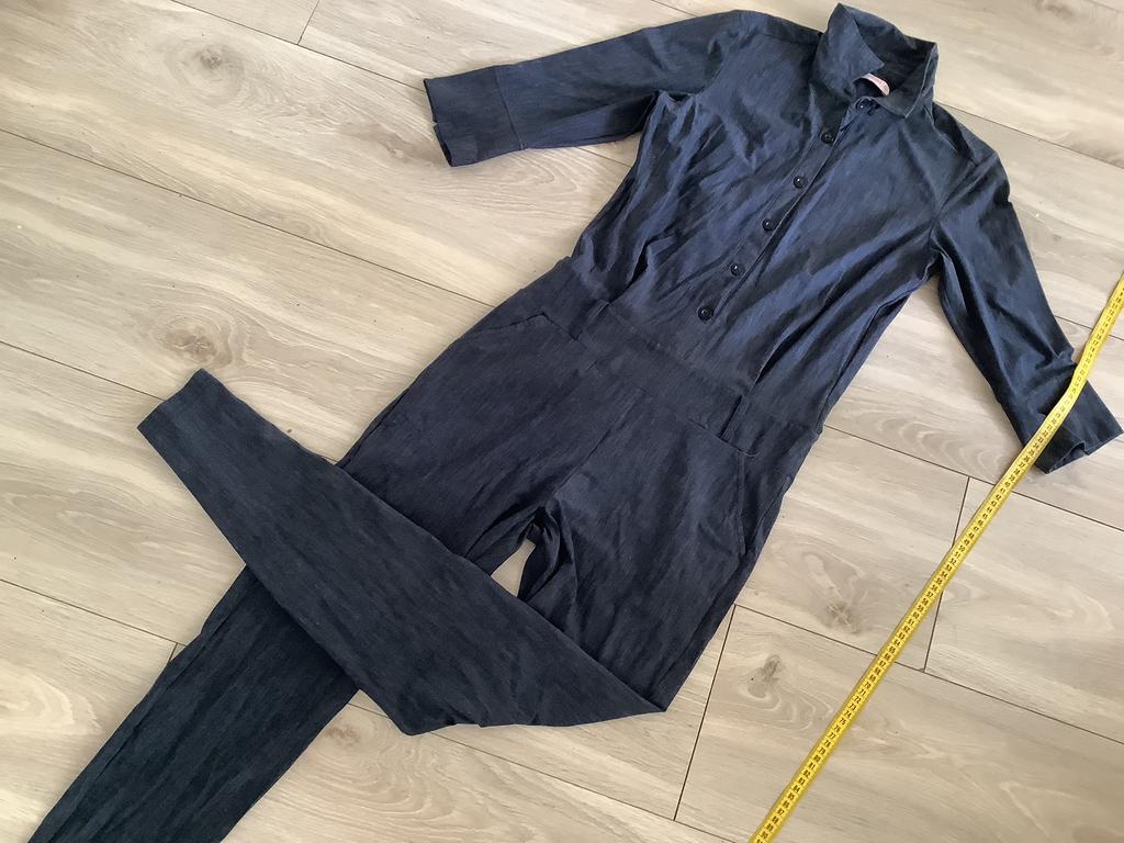 Studio Anneloes dark denimlook travelstof jumpsuit S, Ophalen of Verzenden, Zo goed als nieuw, Blauw