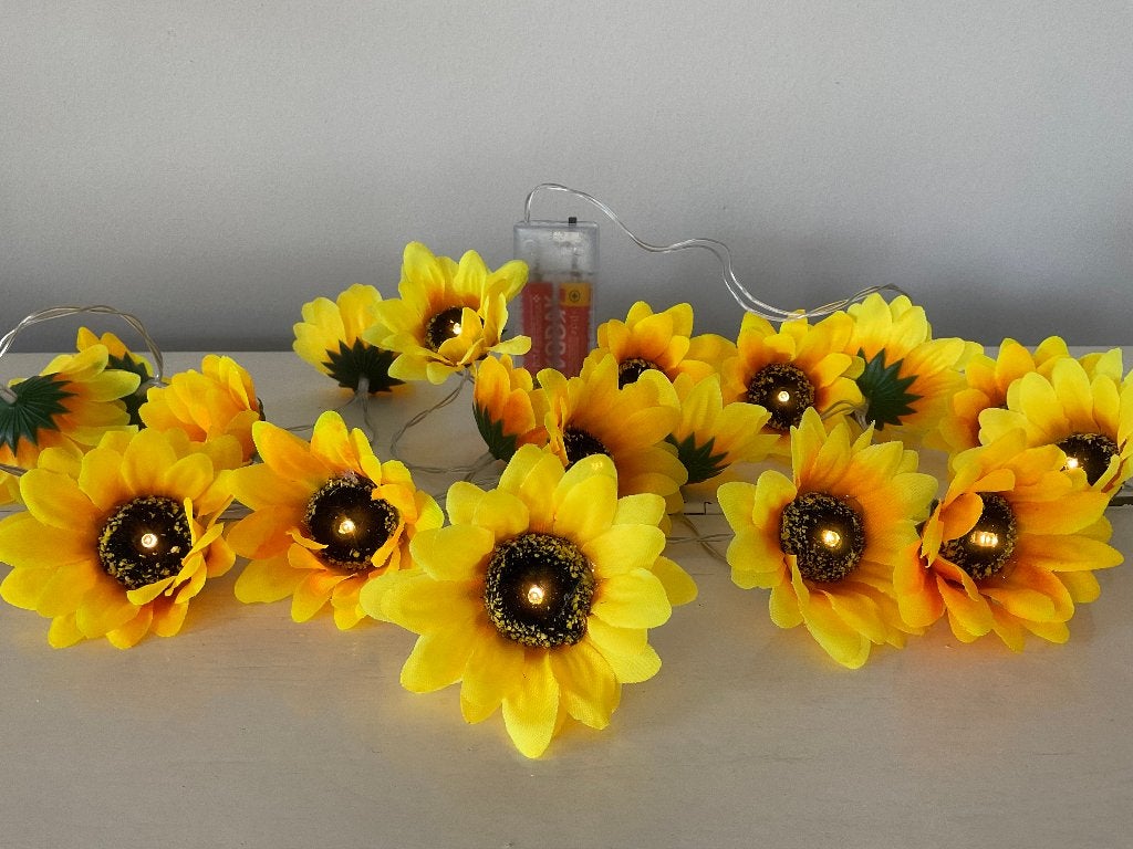 Zonnebloem lichtjes, Verzenden, Nieuw, Kunststof, Landelijk