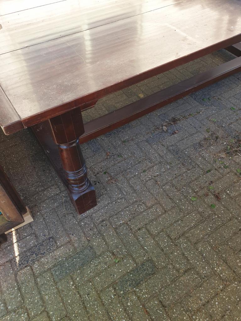 Houten eettafel - H 78 cm, L 220 cm, B 100 cm, Antiek en Kunst, Antiek | Meubels | Tafels, Ophalen of Verzenden
