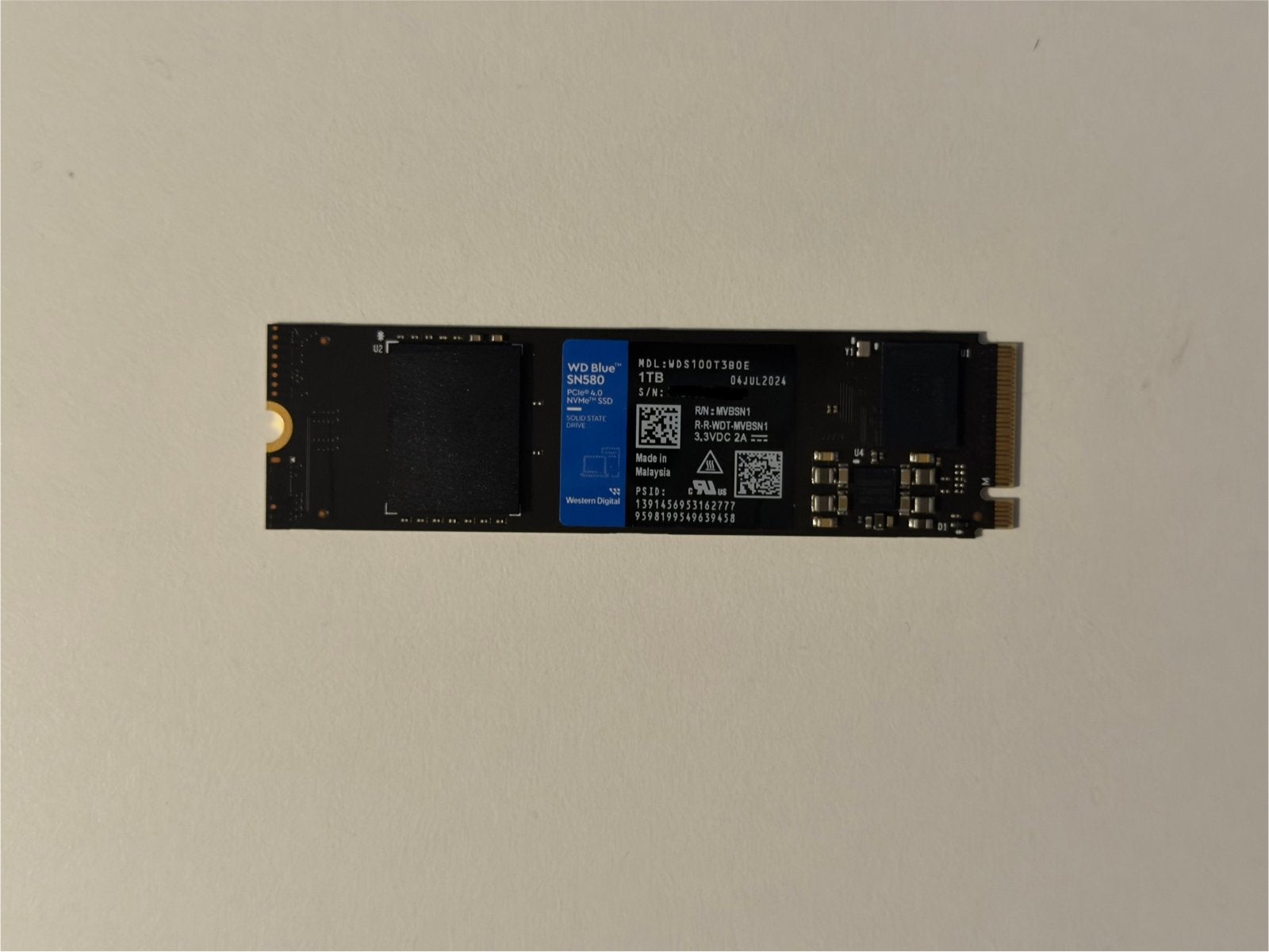 WD Blue SN580 1TB NVMe M.2 SSD, Computers en Software, Harde schijven, Intern, Server, Ophalen of Verzenden, Zo goed als nieuw