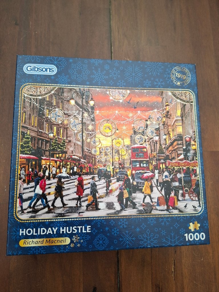 Gibson puzzel Holiday Hustle, Ophalen of Verzenden, 500 t/m 1500 stukjes, Zo goed als nieuw, Legpuzzel