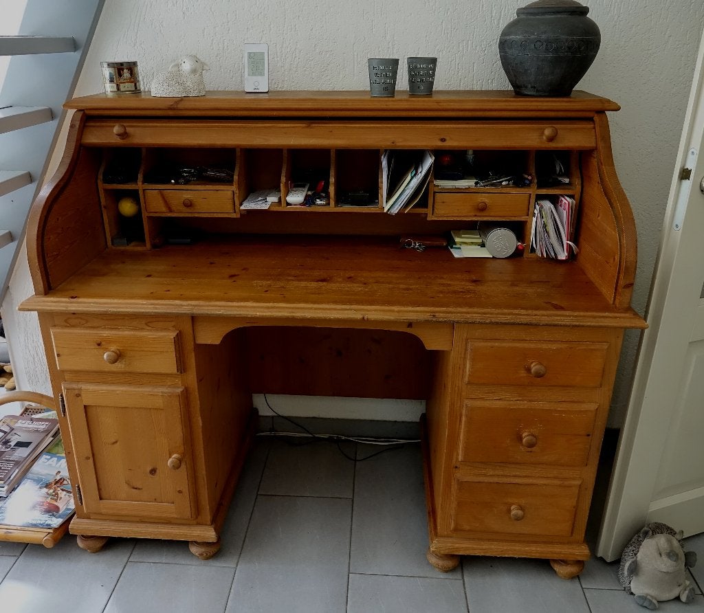 Grenen bureau, Gebruikt, Bureau-kast combinatie, Ophalen, Overige stijlen