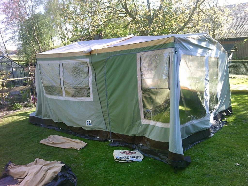 Tent 5-persoons Walker Sunny 1984 eventueel +kar,geen lijnen, Caravans en Kamperen, Tenten, Ophalen, Gebruikt, Tot en met 5
