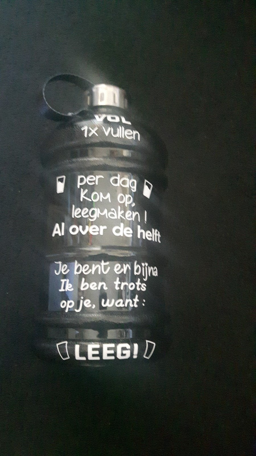 Grote 2,5L waterfles met optionele persoonlijke tekst, Ophalen of Verzenden, Nieuw