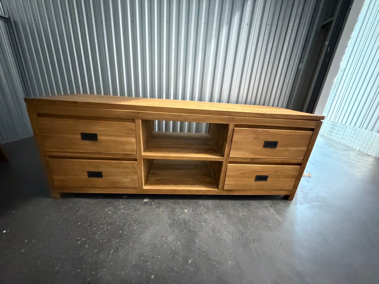 Tv meubel teak hout, Ophalen, 150 tot 200 cm, Teakhout, Nieuw