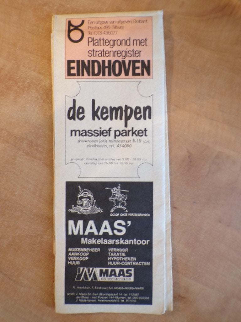 plattegrond Eindhoven, uitgeverij Brabant, 1976-1977, Gelezen, Uitgeverij Brabant, Ophalen of Verzenden, Landkaart