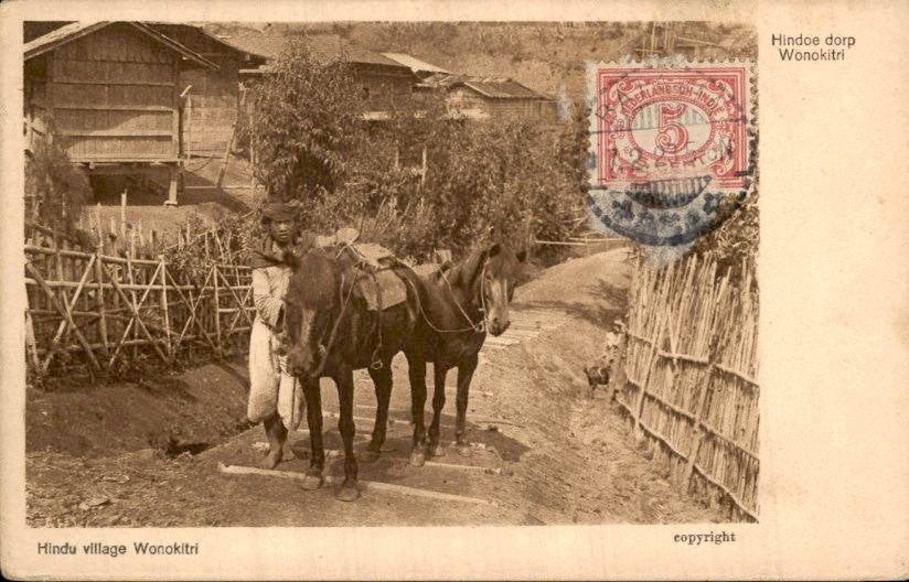 Nederlands Indië -  Hindoedorp Wonokitri, Java - 1920, Ophalen of Verzenden, Voor 1920, Gelopen, Noord-Brabant