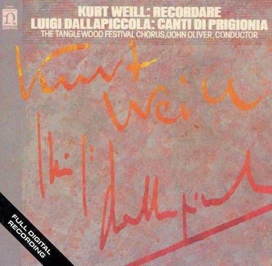 Kurt Weill - 'Recordare' + Dallapiccola, Ophalen of Verzenden, Modernisme tot heden, Zo goed als nieuw, Orkest of Ballet