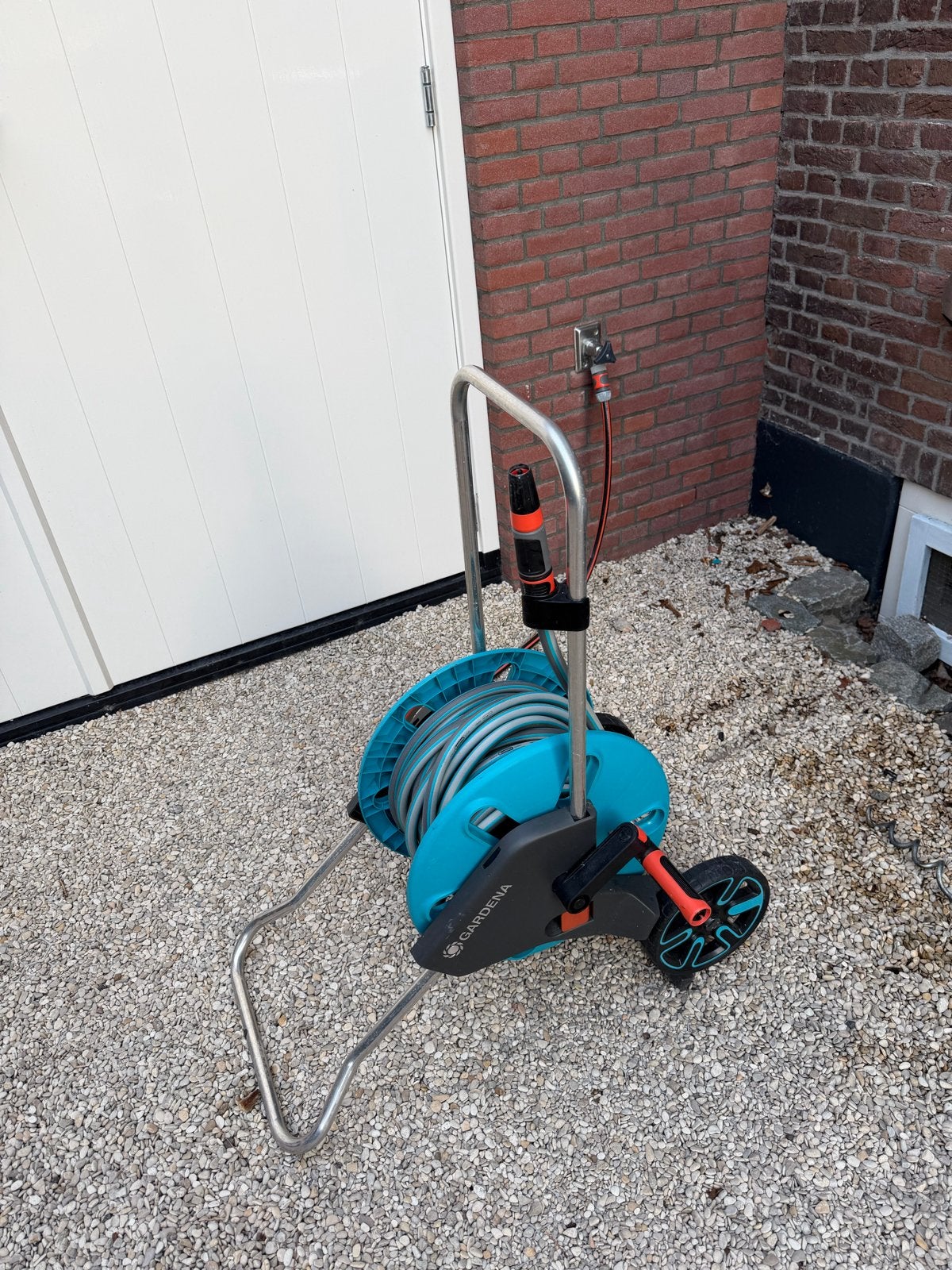 Gardena Tuinslanghaspel met 20m slang, Ophalen of Verzenden, Gebruikt, Tuinslanghaspel