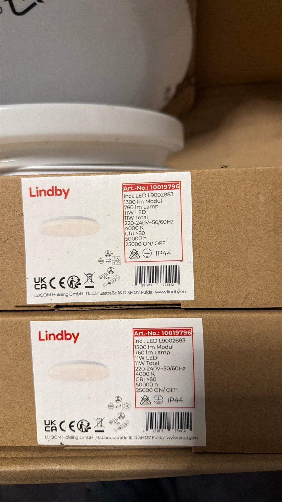 Lindby Kirkola 4 stuksLED buiten plafondlamp, 26 cm, wit, Ophalen of Verzenden, Nieuw
