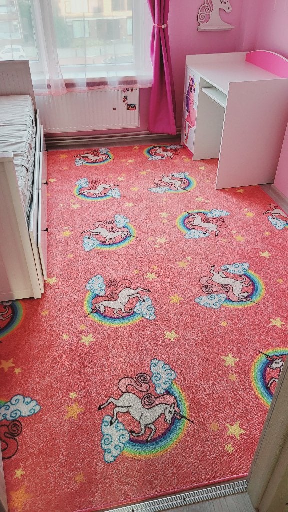 Tapijt met Unicorn 265x330 vloerkleed, 200 cm of meer, Zo goed als nieuw, Geel, 200 cm of meer