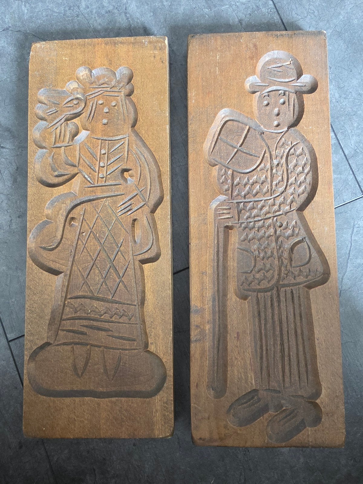 Antieke houten koekplanken - Man en Vrouw, Ophalen of Verzenden
