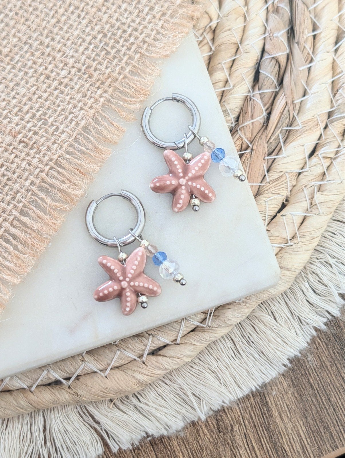 Beach vibe oorbellen zilver - JewellerybyAnne, Hangers, Bruin, Nieuw, Ophalen of Verzenden