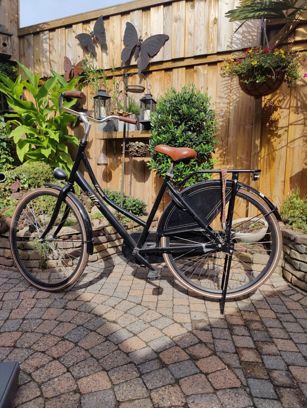 Nette Altec omafiets - Zwart, met terugtraprem, Ophalen, Terugtraprem, Gazelle, 53 tot 56 cm