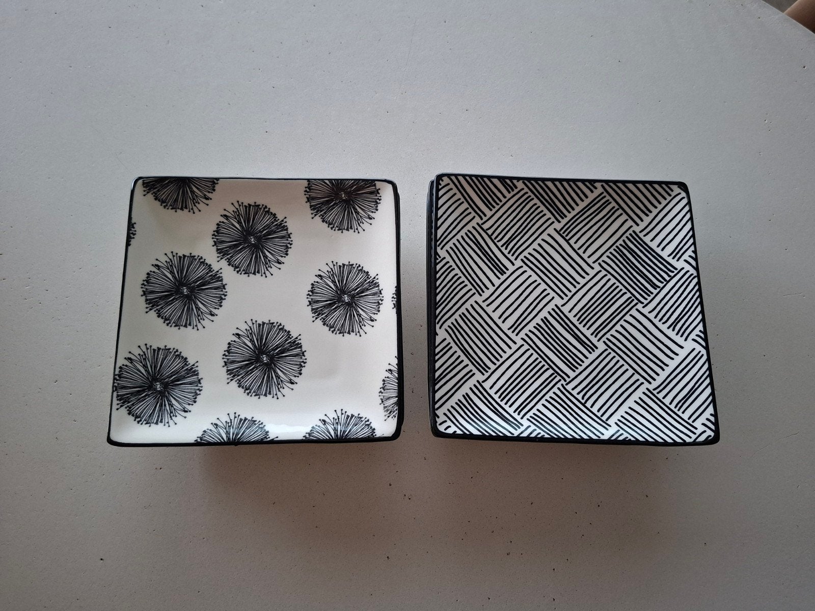 Set van 6 vierkante gebaksbordjes, Ophalen, Zo goed als nieuw, Overige stijlen, Bord(en)