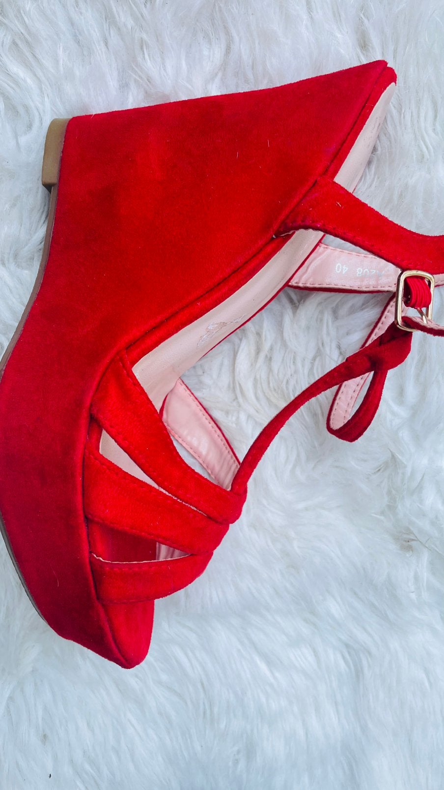 Te koop: nieuwe leren schoenen, rood, plateau, 39, Ophalen of Verzenden, Nieuw, Rood