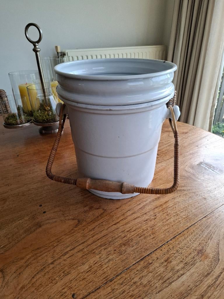 Antieke afvalemmer, Gebruikt, Ophalen of Verzenden, Minder dan 10 liter, Metaal