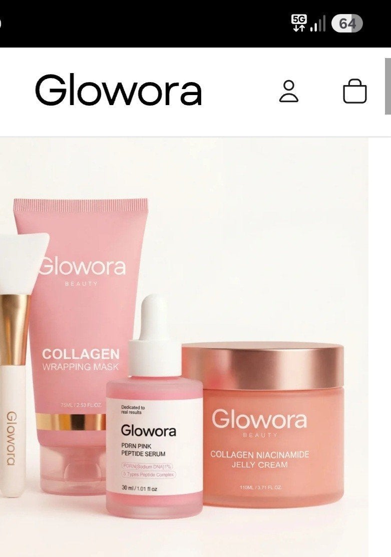 Glowora Anti-Aging Set: Collageen Masker, Serum & Crème, Ophalen of Verzenden, Nieuw, Gehele gezicht, Verzorging
